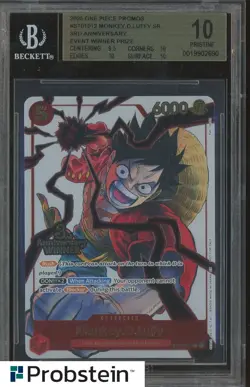 2025 One Piece Promos 3rd Anniversary ST01012 Monkey D. Luffy SR BGS 10 PRISTINE - Image 1