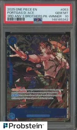 2025 One Piece 3rd Anniversary 3 Brothers #053 Portgas D. Ace Winner PSA 10 - Image 1