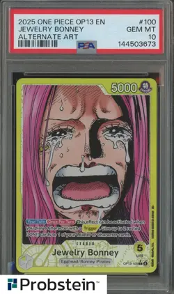 2025 One Piece OP13 #100 Jewelry Bonney Alternate Art PSA 10 GEM MINT - Image 1