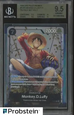 2026 One Piece Promos #P-075 Monkey D. Luffy P Tin Pack Set V.2 BGS 9.5 GEM MINT - Image 1