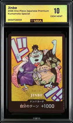 2026 One Piece Japanese Premium Kumamoto Special Jinbe 10 MBA 10 - Image 1