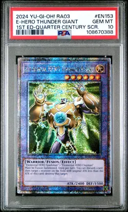 Elemental HERO Thunder Giant Yugioh 2024 RA03-EN153 QCR 1st Edition PSA 10 - Image 1