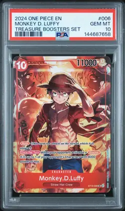 2024 ONE PIECE PROMOS TREASURE BOOSTERS SET #006 MONKEY D. LUFFY PSA 10 - Image 1