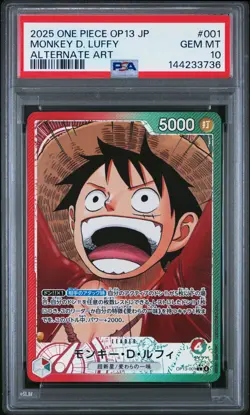 2025 ONE PIECE JAPANESE CARRYING ON HIS WILL ALT ART #001 MONKEY D. LUFFY PSA 10 - Image 1
