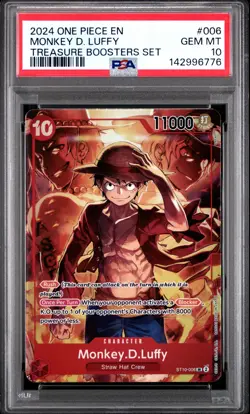 2024 ONE PIECE PROMOS TREASURE BOOSTERS SET #006 MONKEY D. LUFFY PSA 10 - Image 1