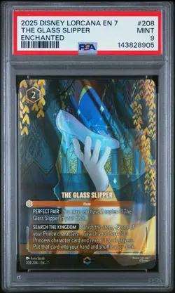 2025 DISNEY LORCANA EN 7-ARCHAZIA'S ISLAND ENCHANTED THE GLASS SLIPPER PSA 9 - Image 1