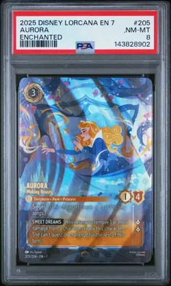 2025 DISNEY LORCANA ARCHAZIA'S ISLAND ENCHANTED AURORA - WAKING BEAUTY PSA 8 - Image 1