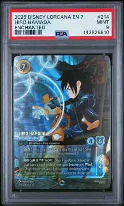 2025 DISNEY LORCANA EN 7-ENCHANTED HIRO HAMADA ARMOR DESIGNER PSA 9 - Image 1