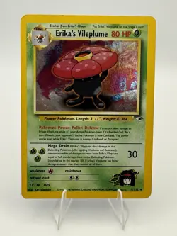 Erika's Vileplume 5/132 WOTC Gym Heroes Unlimited Rare Holo Pokemon Card MP/LP - Image 1