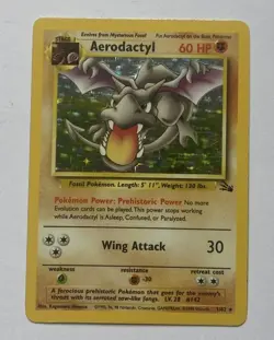 Pokemon Card Aerodactyl LP Fossil Holo Rare 1/62 - Image 1