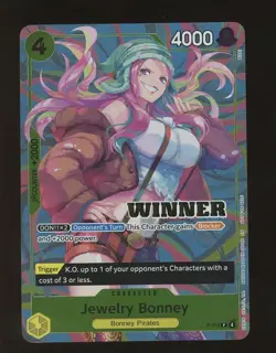 One Piece Card Game Jewelry Bonney P-113 Heroines Battle Winner Promo - Image 1