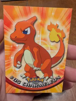 POKEMON Topps Card #5 CHARMELEON Non Holo Black Logo Near Mint TV Animation 1995 - Image 1