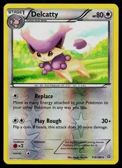 Pokemon Card Primal Clash Delcatty 114/160 Rare Reverse Holo - Image 1