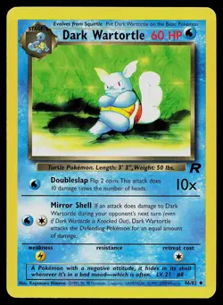 Pokemon Card Team Rocket Dark Wartortle 46/82 Uncommon - Image 1