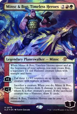 Minsc & Boo Timeless Heroes 0879 Borderless Foil SLD MTG Justin Gerard 2024 - Image 1