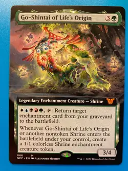 MTG 1x EXTENDED ART Go-Shintai of Life's Origin 66 Neon Dynasty Magic the x1 NM - Image 1