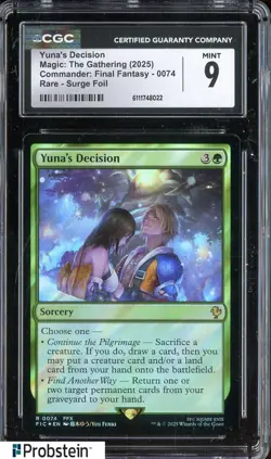 2025 MTG Final Fantasy Rare Surge Foil #0074 Yuna's Decision CGC 9 MINT - Image 1