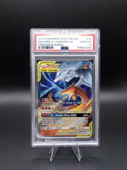 Charizard & Reshiram GX 20/214 PSA 10 Unbroken Bonds Pokemon Card - Image 1