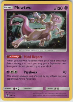 Mewtwo - SM214 Holo Promo Sun & Moon Promo Pokemon Near Mint - Image 1