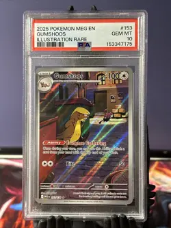 2025 POKEMON MEG EN-MEGA EVOLUTION ILLUSTRATION RARE #153 GUMSHOOS PSA 10 - Image 1