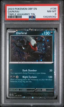 Darkrai Pokemon Obf En-Obsidian Flames 136 NM PSA 8 - Image 1