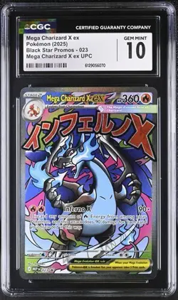 Mega Charizard X EX *CGC 10* Full Art *Phantasmal Flames UPC Promo* #23 *Pokemon - Image 1