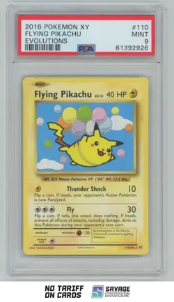 2016 Pokemon XY Evolutions Flying Pikachu PSA 9 #110/108 - Image 1