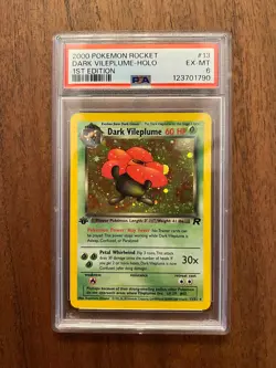 Pokemon TCG TEAM ROCKET - DARK VILEPLUME 1st Ed. Holo #13 - PSA Grade 6 (2000) - Image 1