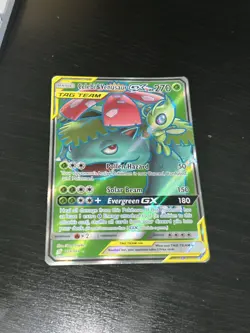 Pokemon Celebi & Venusaur GX Tag Team GX Ultra Rare Holo Full Art 159/181 270 HP - Image 1