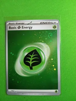 Basic Grass Energy Cosmic Holo Foil 001 Pokemon 151 English NM SVE - Image 1