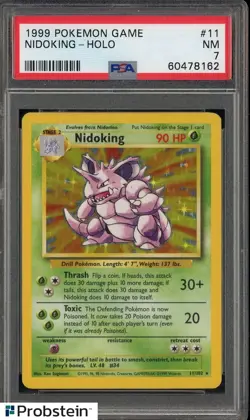 Pokemon PSA 7 1999 Nidoking Base Set #11 WOTC Vintage Holo - Image 1