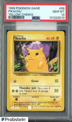 Pokemon PSA 10 1999 Base Set Pikachu #58 WOTC Vintage New Cert - Image 1