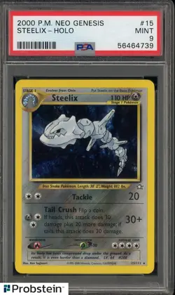 Pokemon PSA 9 2000 Steelix Neo Genesis #15 Holo - Image 1