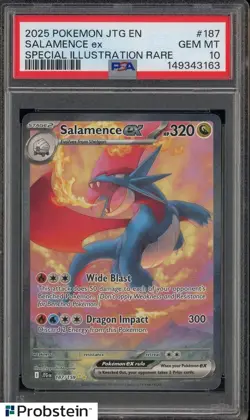 Pokemon PSA 10 Salamence ex SIR Journey Together #187 - Image 1