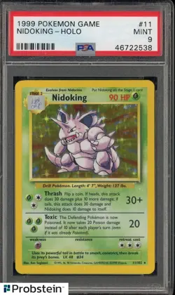 Pokemon PSA 9 1999 Nidoking Base Set #11 WOTC Vintage Holo - Image 1