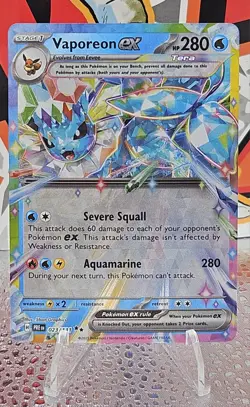 Vaporeon ex 023/131 Double Rare Prismatic Evolutions Holo Near Mint - Image 1