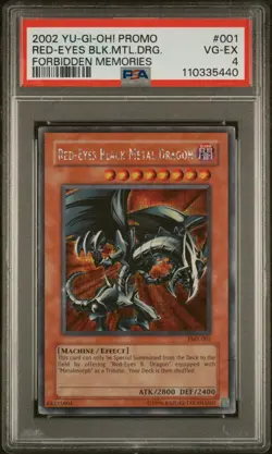 2002 Yu-Gi-Oh! Forbidden Memories PROMO Red Eyes Black Metal Dragon PSA 4 VG-EX - Image 1