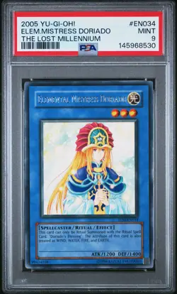 2005 YU-GI-OH! TLM-THE LOST MILLENNIUM #EN034 ELEMENTAL MISTRESS DORIADO PSA 9 - Image 1