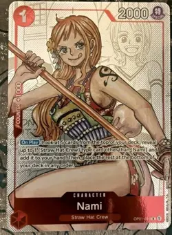 One Piece TCG Nami - OP01-016 (Alternate Art) Cards Foil Anniversary promo - Image 1
