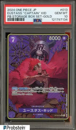 2024 One Piece Japanese PB Storage Box Set Gold #013 Eustass Captain Kid PSA 10 - Image 1
