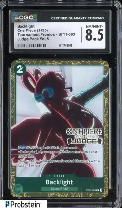 2025 One Piece Tournaments Promos ST11-003 Judge Pack Vol.5 Blacklight CGC 8.5 - Image 1