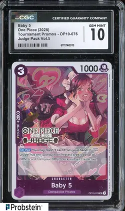 2025 One Piece Tournament Promos OP10-076 Judge Pack Vol.5 Baby 5 CCG 10 - Image 1