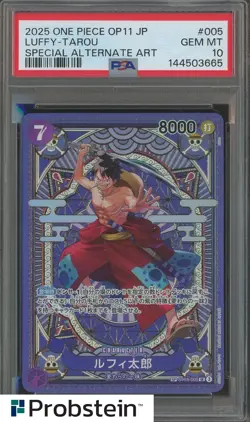 2025 One Piece Japanese OP11 #005 Luffy Tarou Special Alternate Art PSA 10 - Image 1
