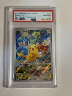 Pokemon Pikachu SVP 027 Paldea Evolved ETB Black Star Promo Card PSA 10 GEM MINT - Image 1