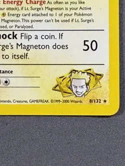 Vintage Pokemon Lt. Surge's Magneton Holo Rare 8/132 Gym Heroes WOTC TCG Card - Image 2
