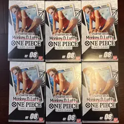 One Piece Card Game Starter Deck St-08 Monkey D Luffy Sealed Lot-(6 Boxes) - Image 1
