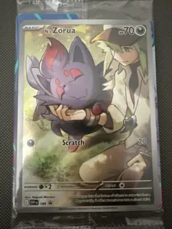 Pokemon TCG N's Zorua 189 Journey Together ETB Promo Holo Card, Sealed - Image 2