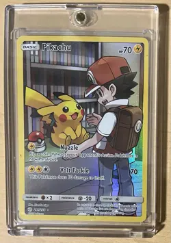 Pokemon Pikachu Secret Rare Full Art Holo SM Cosmic Eclipse Card 241/236 - Image 1