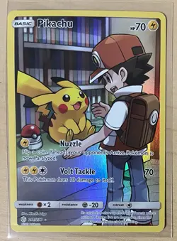 Pokemon Pikachu Secret Rare Full Art Holo SM Cosmic Eclipse Card 241/236 - Image 3