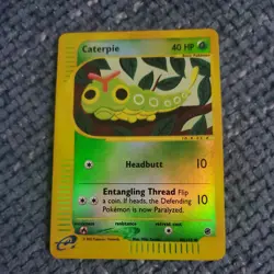 Pokemon TCG Caterpie Reverse Holofoil Card 096/165 Expedition Base Set LP - Image 1